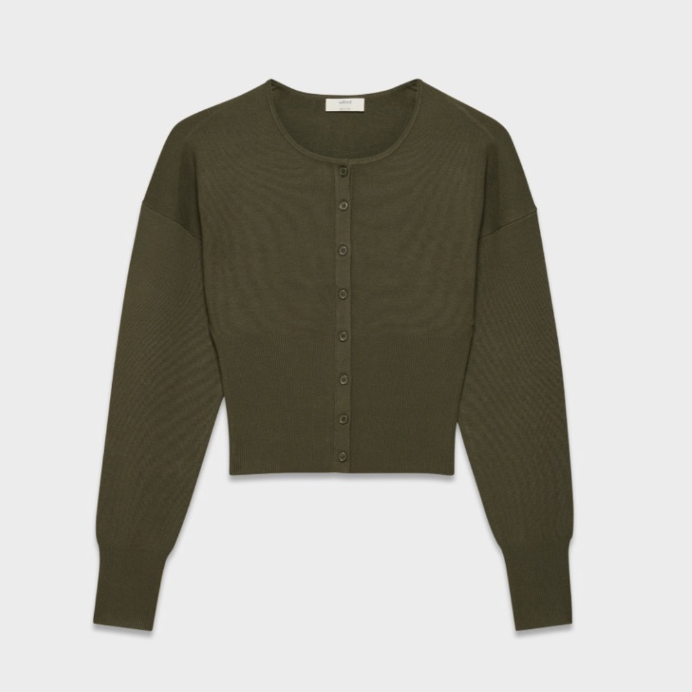 Aritzia Wilfred Golightly Cardigan in Olive Green